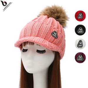 triángulo cuero knit BRIM mujer de lana sombrero de fieltro - Product Image 1