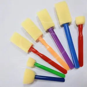 Plastic Handle Artist Paint Brush Children KIDA Sponge Brush Made In China
