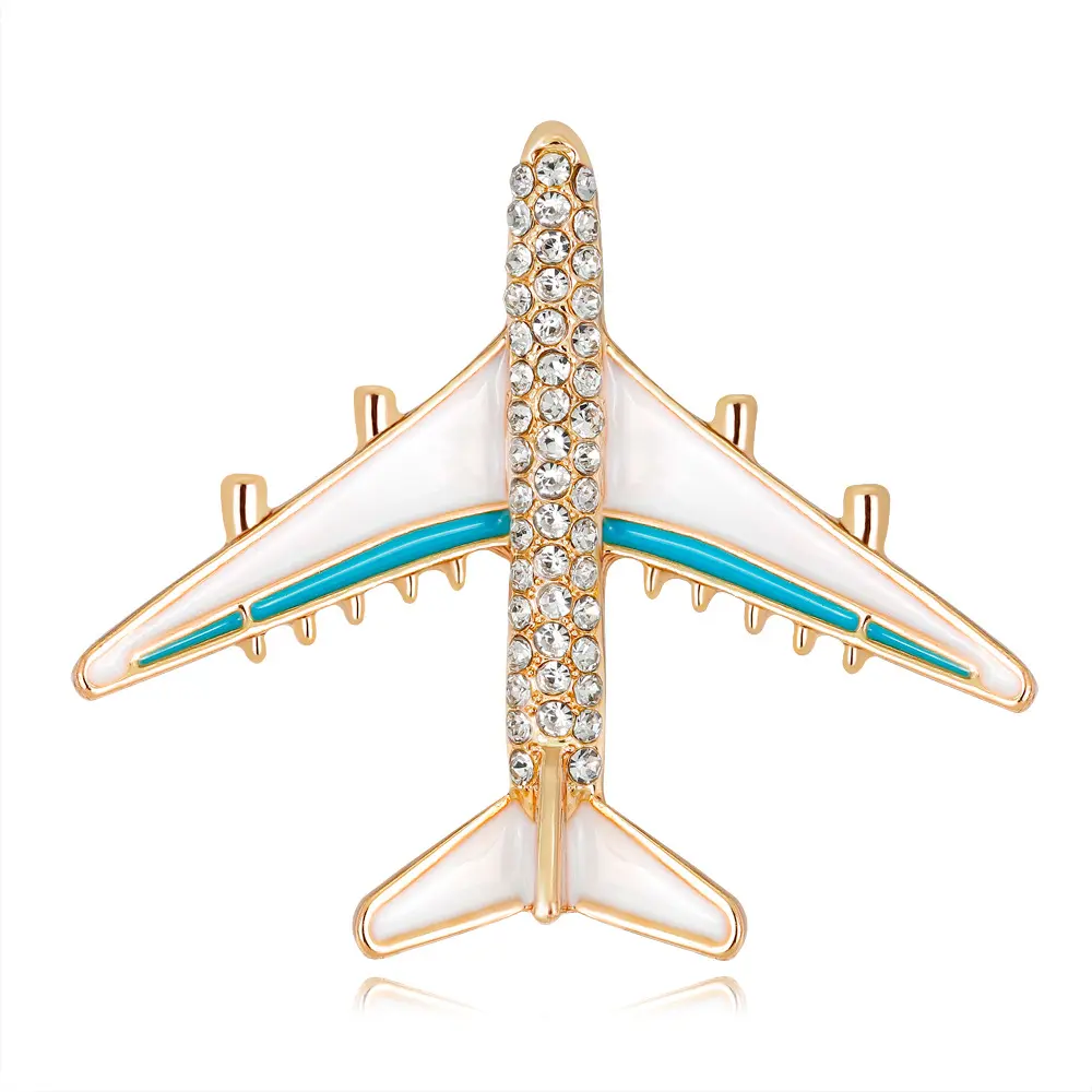 Bijoux jewelry rhinestone enamel plane fly brooch for women