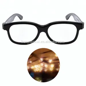 Occhiali diffrazione Cuore Effetto Lens-Nero-Rave 3D Prisma EDM Arcobaleno Festival di Fuochi D'artificio Vedere Cuori