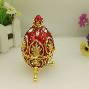 Faberge Ei Stijl Trinket Box Geëmailleerde Sieraden Doos Unieke Decoratieve Metalen Doos Klassieke Ornamenten Cadeau Voor Huisdecoratie,