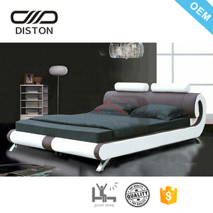 สิงคโปร์ลูกค้าคอนเทนเนอร์สั่งโมเดิร์น PU + PVC หนังเตียงกรอบ King Queen ขนาด - Product Image 1