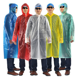 डाकू और आस्तीन के साथ डिस्पोजेबल कस्टम पीई स्पष्ट रेनकोट - Product Image 6