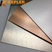 Perak Emas besi tahan karat Formica metalik disikat 0.8mm HPL Resin fenolik lembar laminasi tekanan tinggi