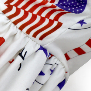 4ème De Juillet Fille Festival Vêtements Rouge Blanc Bleu Étoiles Patriotique Patten Flutter Manches Robe D'été - Product Image 5