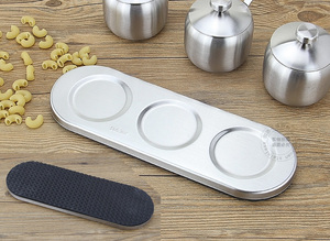 <span class=keywords><strong>Set</strong></span> di Rack per contenitori di stoccaggio per barattoli di spezie per condimenti in acciaio inossidabile da cucina - Product Image 5