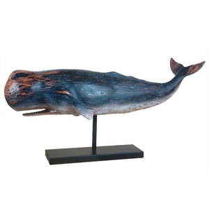 Humpback Điêu Khắc Cá Voi Điêu Khắc Trang Trí Nội Thất Nhựa Giả Gỗ - Product Image 6