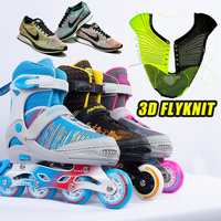 PAPAISON Chaussures à roulettes d'extérieur avec châssis en alliage d'aluminium 3D Fly-Knitting, roulements en fibre de carbone ABEC-7, roues en PU 82A à rebond élevé