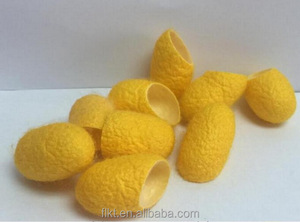 Золотистый желтый шелковый кокон, кокон с открытым ртом для ухода за кожей, шелкографический кокон - Product Image 3