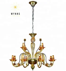Iluminación de araña de Murano, luces colgantes de cristal de estilo clásico de Europa e Italia, lámpara colgante decorada para interiores con atenuador LED G4