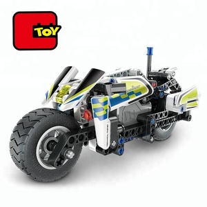 Briques recul jouet <span class=keywords><strong>police</strong></span> <span class=keywords><strong>moto</strong></span> <span class=keywords><strong>enfant</strong></span> connexion jouets avec 193 pcs - Product Image 1