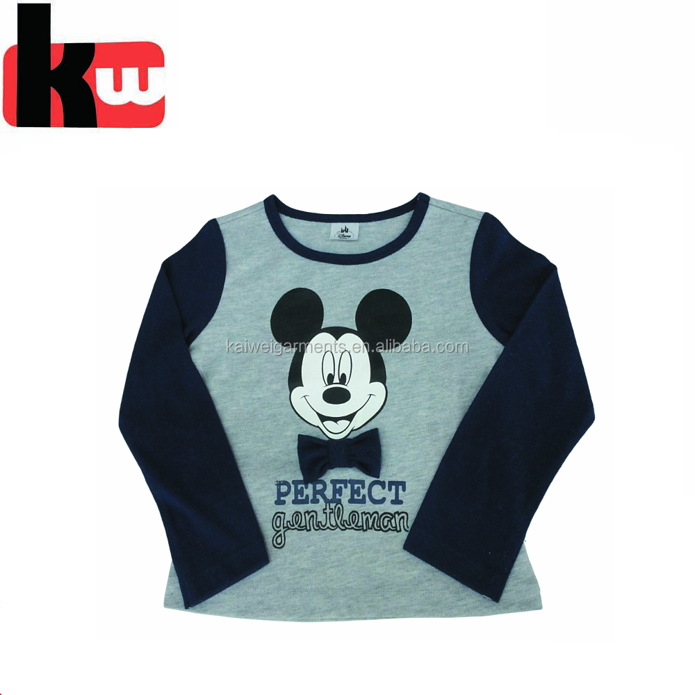 Детская одежда, оптовая продажа дешевая Футболка для мальчика с длинным рукавом