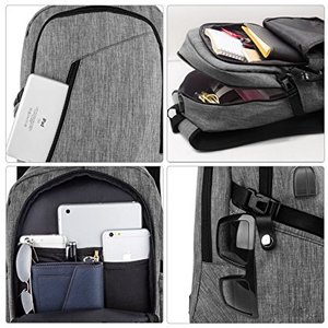 Cifrado de bloqueo resistente al agua mochila ordenador mejor anti-robo USB viaje - Product Image 5