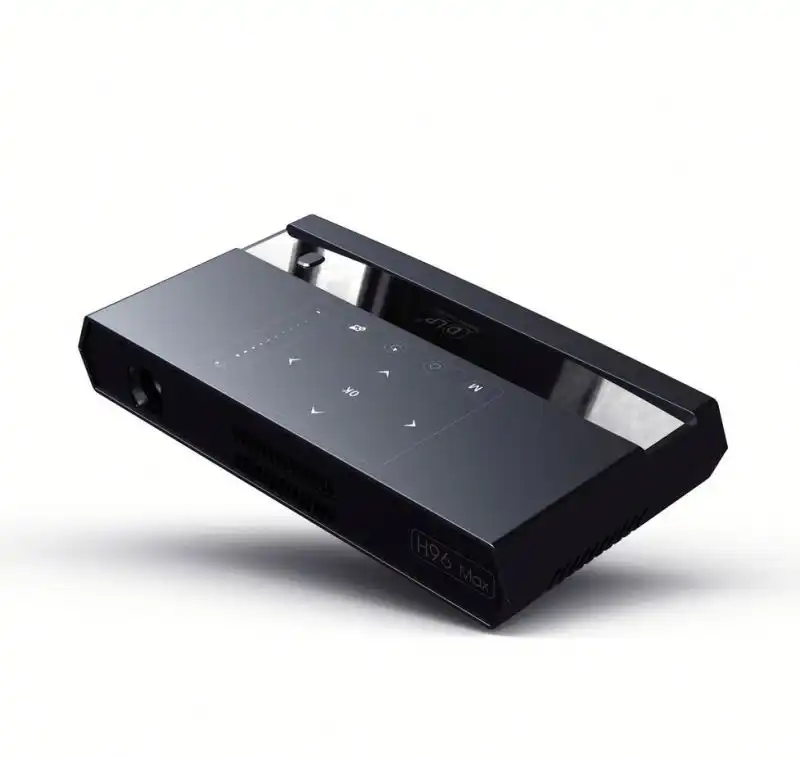 Télécommande vocale H96 Max Octa core HD-IN multimédia mini poche projecteur à courte focale avec entrée vocale à distance BT Haut-Parleur