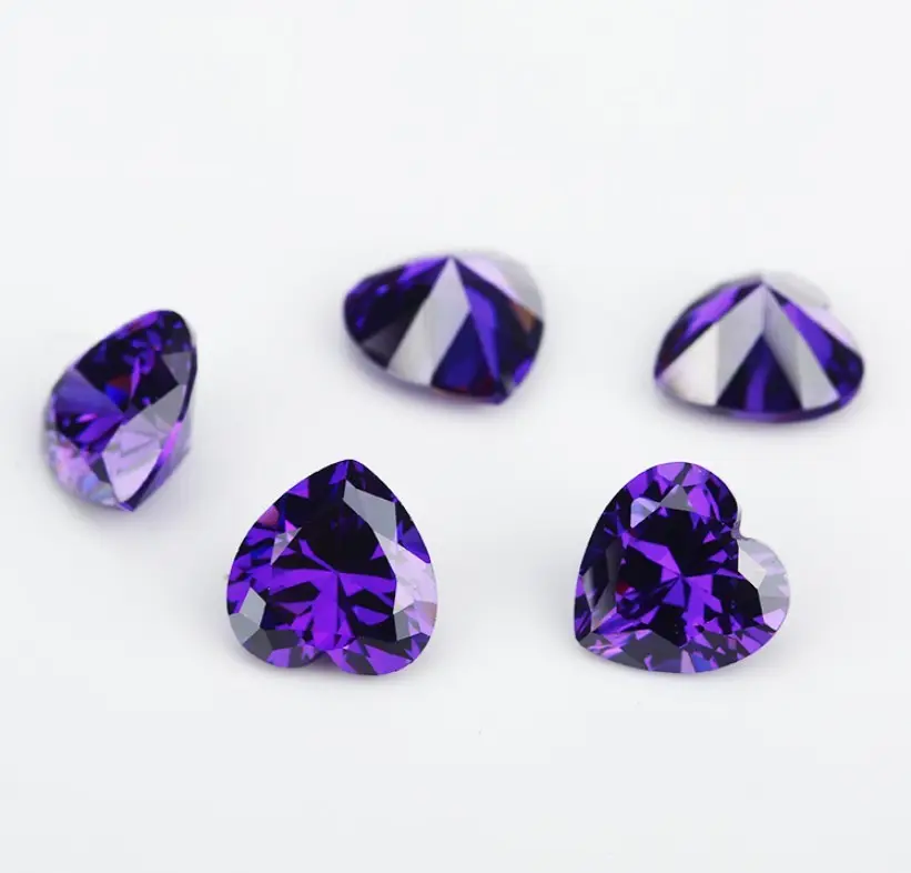 Pietra preziosa di moda viola viola ametista colore cubic zirconia perline pietra di cristallo tagliata a macchina