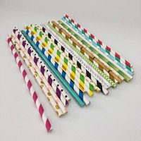 Écologique recyclable réutilisable Offre Spéciale bleu marine rayé enveloppé jetable biodégradable en paille de papier