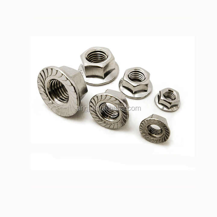 DIN6923 Hex Nut M6 M8 M12 M16 M18 Gr6 Zinc Plated Hex flange nut  