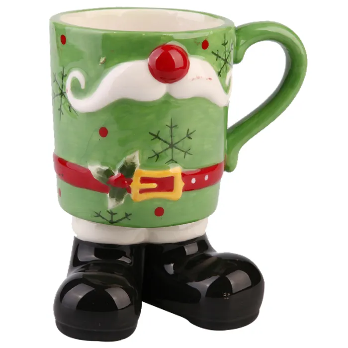 Trung Quốc Sản Xuất Santa Cà Phê Gốm 3d Giáng Sinh Mug Với Handgrip