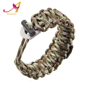 550 paracord pulsera con brújula insignia del laser personalizado paracord supervivencia pulseras con kit de supervivencia - Product Image 1