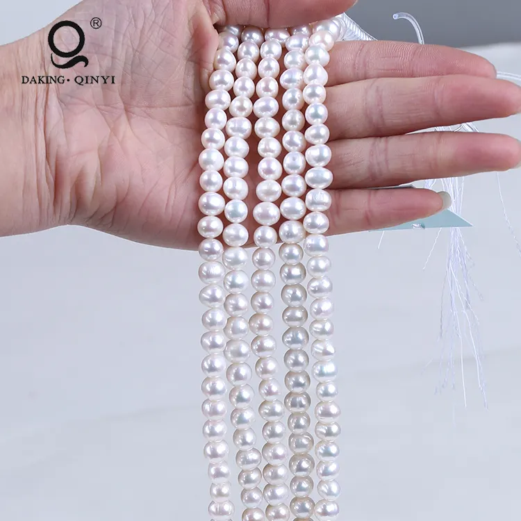 真の真珠の卸売ホワイトポテト淡水真珠ビーズストリング価格
