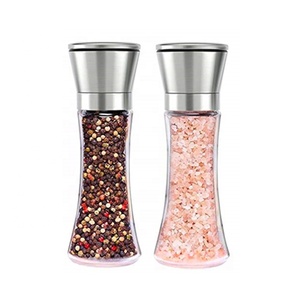 Shaker de sel et de poivre en acier inoxydable, grand verre en céramique réglable, Premium et personnalisé - Product Image 1