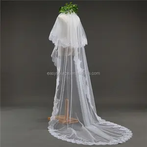 2 Tier Cathedral length Veils Lace Long Veils 3m Wedding Veils