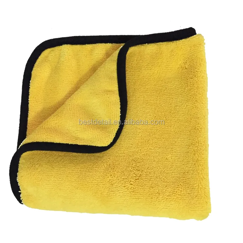 Wholesale Banding Edge Kitchen Auto Detailing Buffing Car Wash Towel 16 × 16 380GSM All Purpose Microfiber Cleaning Cloth Car