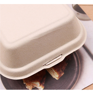 Tùy Chỉnh Phân Hủy Sinh Học Tre Bento Hộp Kraft Và Giấy Ăn Trưa Container Cho Thực Phẩm Giao Hàng Dùng Một Lần Bánh <span class=keywords><strong>Hamburger</strong></span> Bánh Hộp - Product Image 3