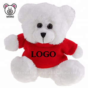 Commercio all'ingrosso Mini <span class=keywords><strong>Peluche</strong></span> Teddy Bear Toy Con White T-shirt EN71 Standard Personalizzato OEM LOGO Carino Farcito <span class=keywords><strong>Peluche</strong></span> Orsacchiotto orso <span class=keywords><strong>Nomi</strong></span>