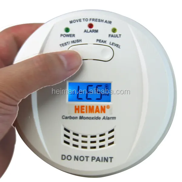 En 50291 Persetujuan Heiman Kualitas Tinggi CO Karbon Monoksida Alarm dengan LCD Display