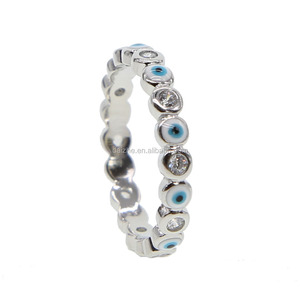 Platinum Plated Lucky <strong>Evil</strong> Shape <strong>Eye</strong> CZ Eternity Engagement <strong>Ring</strong> Trendy Cute Lovely Girl Women Zirconia Band Finger <strong>Rings</strong> - Product Image 2