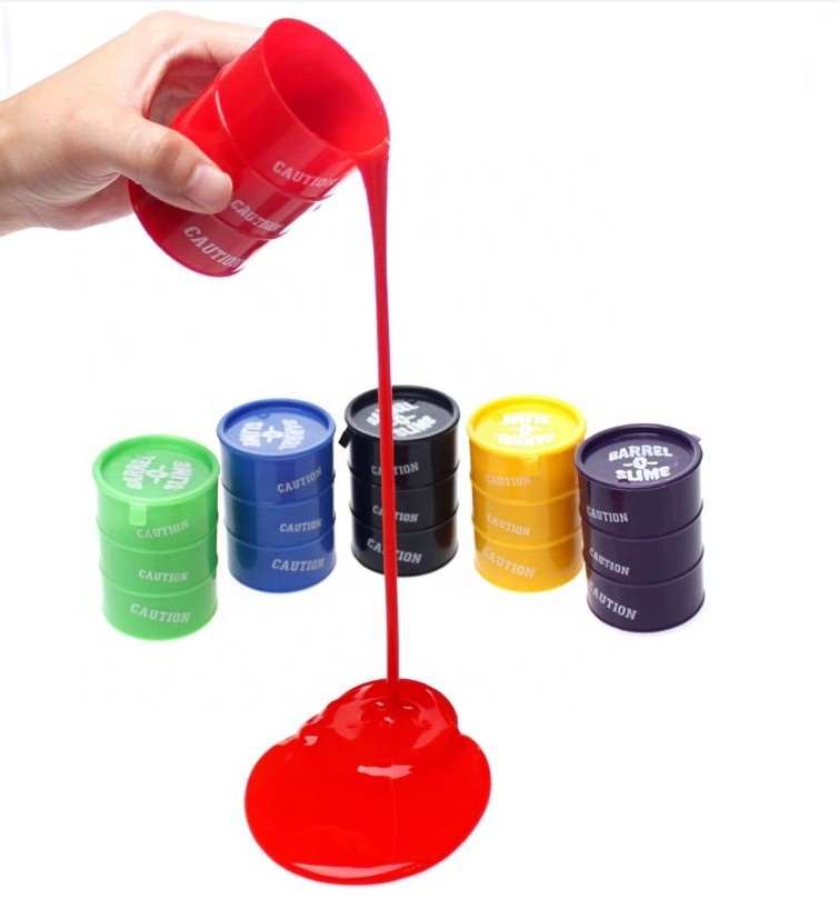 Venta al por mayor de alta calidad de masilla de cristal Galaxy Caracol loco barril O Kit de contenedor limo para niños