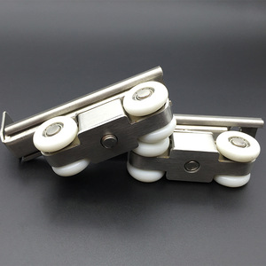 Barn <strong>Door</strong> Hardware Stainless Steel 201 <strong>Nylon</strong> Heavy Duty Four Wheels Hanging <strong>Sliding</strong> <strong>Door</strong> <strong>Roller</strong> Set for <strong>Doors</strong> Windows