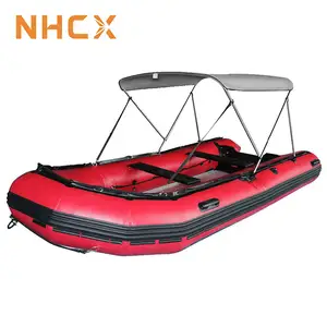 NHCX Anti-UV pigmento poliéster 600D dossel barco bimini top 2 proa bimini tenda para barco inflável