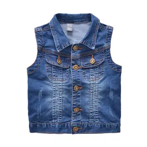 Fashion Vest 2017 kids denim jacket boys denim waistcoat