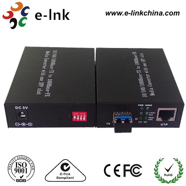 10/100/1000 Мбит/с sfp media converter с dip-переключателя
