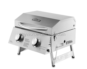 HGG2011U-Parrilla de <span class=keywords><strong>Gas</strong></span> para mesa superior, 2 quemadores, con regulador de tanque, para carne, hamburguesa, pollo, Camping - Product Image 3