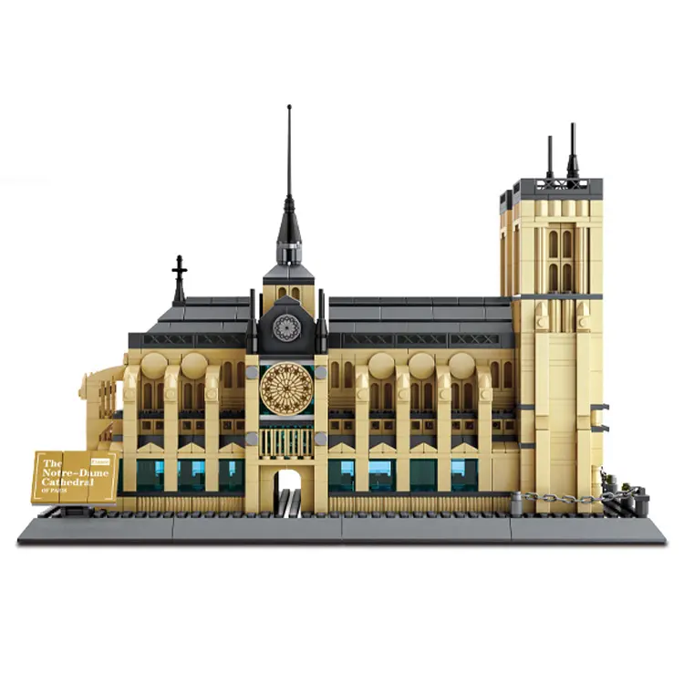 WANGE Gorgeous Notre Dame Cathedral มูลค่า1380Pcs ABS อาคารบล็อกของเล่น
