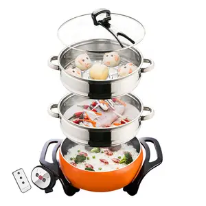 Chảo Điện Tròn Dễ Thương Đa Chức Năng Superior Stir Frying Wok Với Steamer