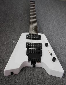 Weifangレボン6弦ホワイトカラーの小さなヘッドレスエレキギター - Product Image 5