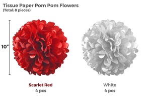 46 pcs rote und weiße Geburtstags feier dekorationen Papier fächer Luftballons Alles Gute zum Geburtstag Banner Pom Pom Flower