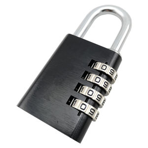 Candado de caja de almacenamiento para el hogar con contraseña de combinación de 4 ruedas duradero antirrobo de aluminio negro personalizado - Product Image 4