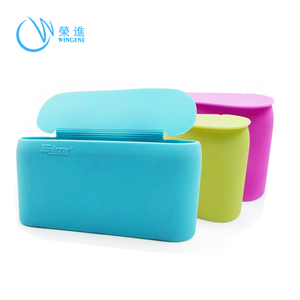 Creativo de silicona contenedores de residuos con cubierta para coche/silicona plegable cubo de basura - Product Image 1