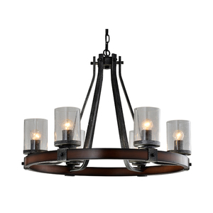 Haute Qualité Métal Verre Bois Bulle E27 Lustres <span class=keywords><strong>4</strong></span> Lumière Pendentif Lumière - Product Image 1