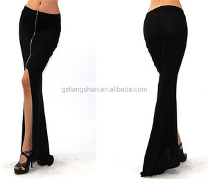 Hot Lady Bodycon Cleavage Sexy Long Skirt <strong>Tight</strong> Skirt Pattern Long Maxi Skirt Cotton - Product Image 5