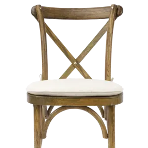 Wholesale Vintage Banquet Wood Oak X Cross back Chair Stackable wedding event chair