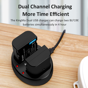 แบตเตอรี่ลิเธียมไอออน KingMa DMW-BLF19 สำหรับกล้อง Lumix <span class=keywords><strong>DMC</strong></span>-GH3 GH3A <span class=keywords><strong>GH4</strong></span> พร้อมที่ชาร์จคู่ - Product Image 4