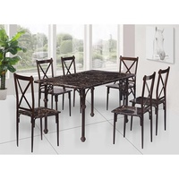 Juego de Comedor de 6 Sillas y 1 Mesa, Juego de Mesa de Comedor con Tapa de Melamina para Comedor, Muebles para el Hogar