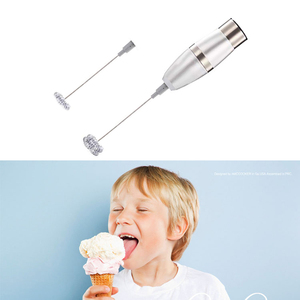 Mousseur à lait électrique portatif à piles avec 2 têtes pour café, latte et lait - Product Image 5