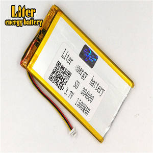 Connector 1,0-3 p 304080 ultra-thin polymer lithium battery 1500 mAh outdoor lighting 3,7 V Medical equipment with NTC - Product Image 1